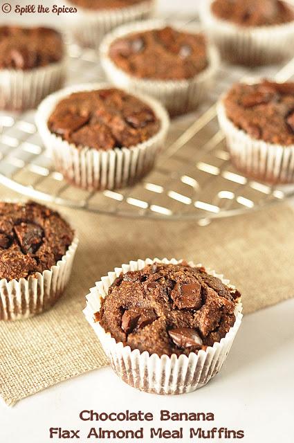 Chocolate Banana Flax Almond Meal Muffins #BreadBakers ... Chocolate Banana Flax Almond Meal Muffins #BreadBakers ...
