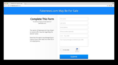 FakeNews.com Vs Fake.News Both Asking Six Figures Who You Got?