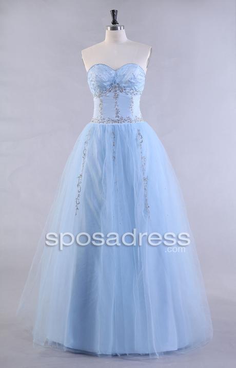 light blue ball gown prom dress