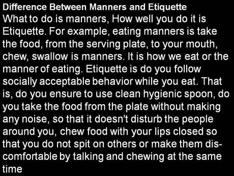 Importance of Etiquette, manners, with examples list