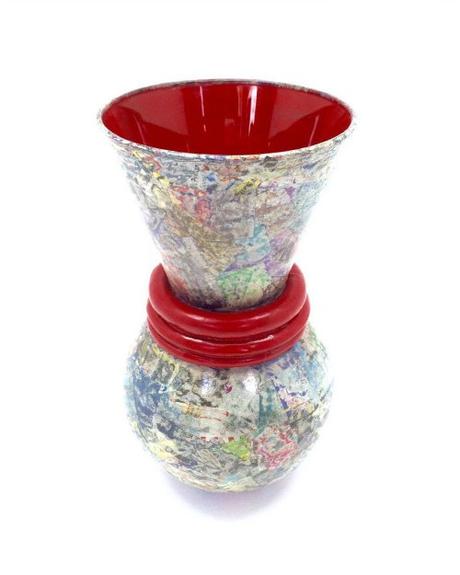 Decorative Glass, Wood and Paper Vase - Dani Crompton Designs Decorative Glass, Wood and Paper Vase - Dani Crompton Designs