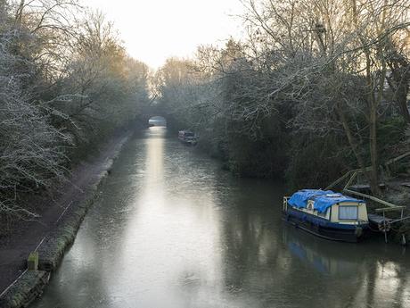 Frozen Grand Union Canal in Old Wolverton