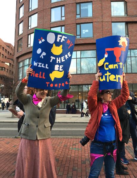 Boston Women's March Sign Making Fun Of His Toupee