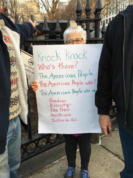 Knock Knock Message On Boston Women's March Sign