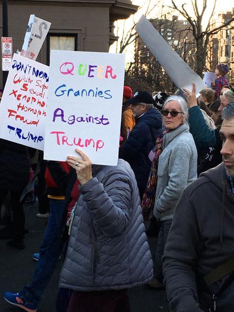 Queer Grannies Against Trump Boston Women's March Sign