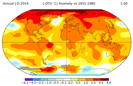 NASA Data Shows the Rate of Global Warming is Accelerating — 2016 is Third Consecutive Hottest Year on Record NASA Data Shows the Rate of Global Warming is Accelerating — 2016 is Third Consecutive Hottest Year on Record