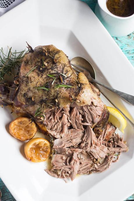 Easy Slow Cooker Leg of Lamb with Rosemary & Garlic