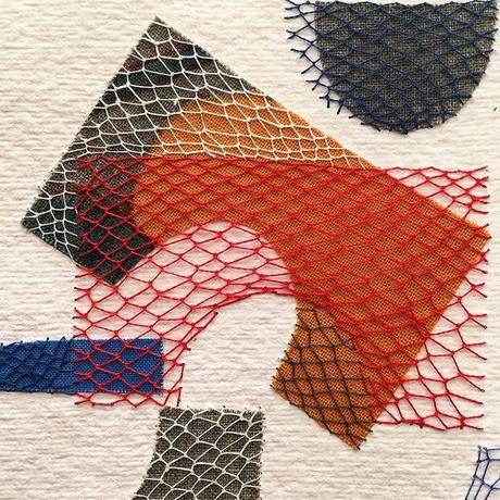 Layered Stitching over Fabric on Paper by Karin Lundström Layered Stitching over Fabric on Paper by Karin Lundström