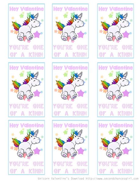 Free Printable Unicorn Valentine Cards