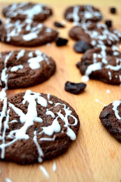 Chocolate and Cherry Cookies or Black Forest Cookies - bursting with dried cherries and almond extract