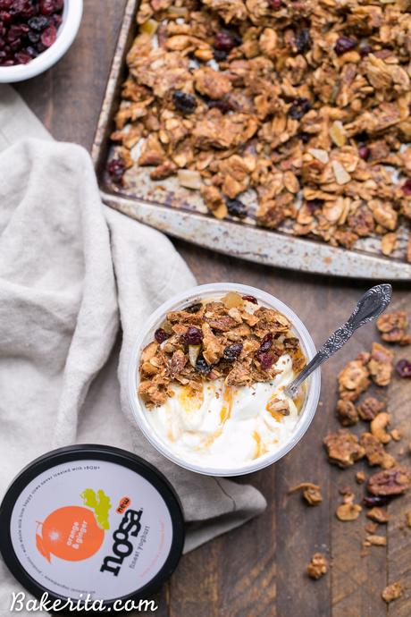 Orange Ginger Grain-Free Granola (Gluten-Free, Paleo + Vegan) Orange Ginger Grain-Free Granola is crunchy, flavorful, and incredibly delicious - you definitely won't miss the oats! This gluten-free, Paleo and vegan granola makes the perfect breakfast or snack.