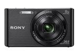 Sony DSC W830 Cyber-shot 20.1 MP Point and Shoot Camera (Black) with 8x Optical Zoom, Memory Card and Camera Case