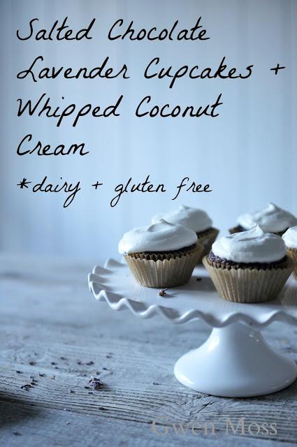 Salted chocolate lavender cupcakes with honey coconut cream and some exciting news! Salted chocolate lavender cupcakes with honey coconut cream and some exciting news!