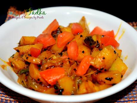 Kalonji Aloo Stir Fry | Stir Fried Potato Onion with Nigella Seeds
