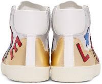 Festive Love:  Saint Laurent White 'Love' SL/06M Court Classic High-Top Sneakers
