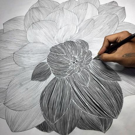 Papercut Flower - in progress - Parth Kothekar Paper Cuttings by Parth Kothekar