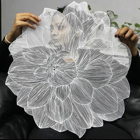 Full Flower Paper Cutting - Parth Kothekar Paper Cuttings by Parth Kothekar