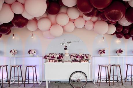 Burgundy and Pink with hints of gold / This Stunning Balloon Themed Party is by Styled by Coco in Melbourne Burgundy and Pink with hints of gold / This Stunning Balloon Themed Party is by Styled by Coco in Melbourne