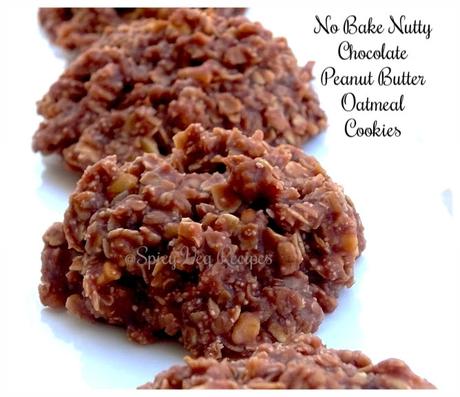 No-Bake Nutty chocolate, peanut butter and oatmeal Cookies Recipe No-Bake-Nutty-chocolate,-peanut-butter- oatmeal-Cookies-veg-spicy-recipes