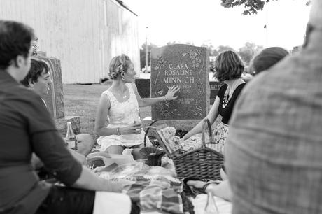 Wedding ceremony at graveyard in Ft. Wayne Indiana