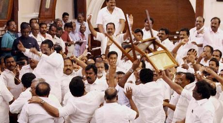 violent scenes in TN Assembly ~ famous citizen of Lucknow will not cast his vote !!