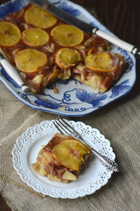 orange apple upside down pie