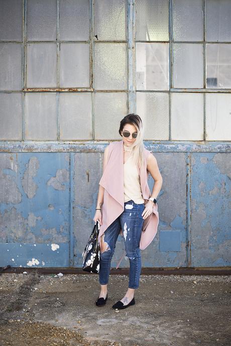 Blush, nude, and black for spring. 