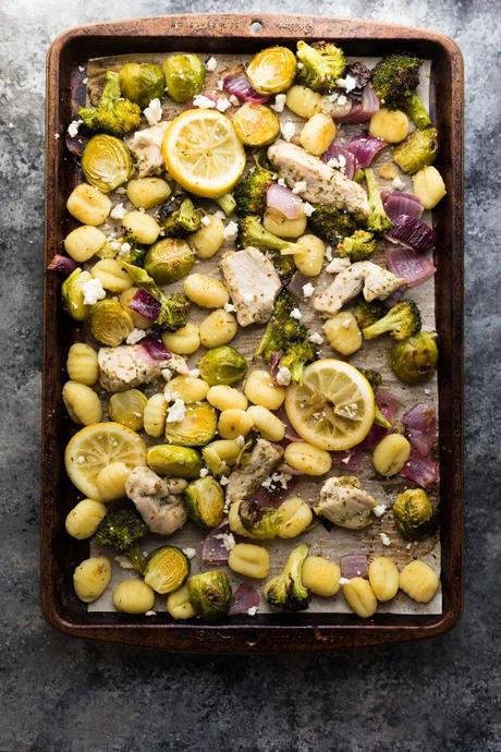 Make Ahead Lemon Chicken Sheet Pan Gnocchi - assemble ahead and stash in the fridge for up to 3 days...a great meal prep dinner to add to your routine!