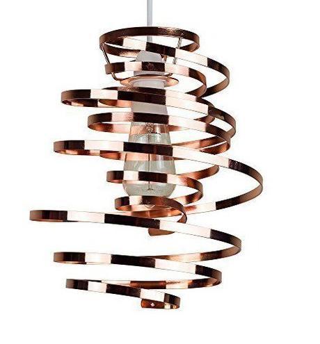 Contemporary Spiral Copper Ribbon Light Shade