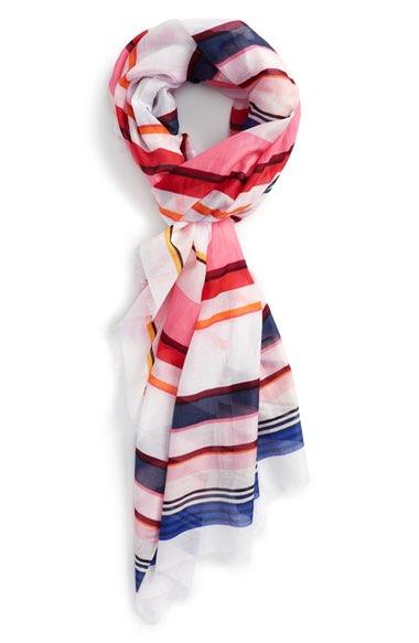 cotton-silk striped scarf