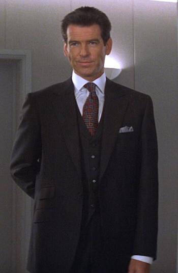 Bond’s Unique Charcoal Striped “No Cigar” Suit Bond’s Unique Charcoal Striped “No Cigar” Suit