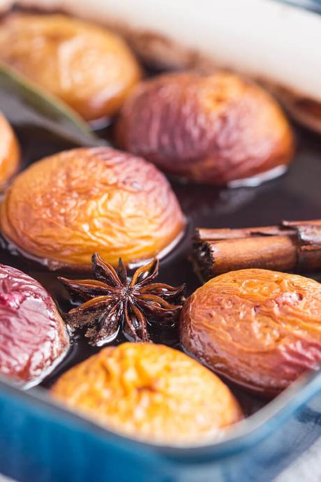 Make Ahead Easy Oven Roasted Nectarines in Red Wine