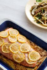 Butter-Roasted Cauliflower Baked Salmon with Lemon and Butter