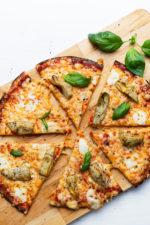 Chicken Tonnato Low-Carb Cauliflower Pizza with Artichokes