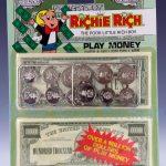 Richie Rich Play Money front view including backing card