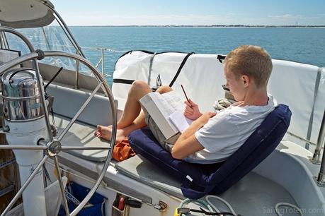 Poised for the Bahamas 3 cockpit studying