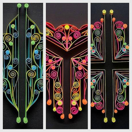 Neon 1, 2, 3 - Quilled Series by TealCup Neon 1, 2, 3 - Quilled Series by TealCup