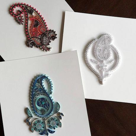 Lakhnau 1, 2, 3 - Quilled Paisley Series by TealCup Lakhnau 1, 2, 3 - Quilled Paisley Series by TealCup