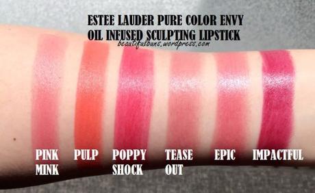 Review/Swatches: Estee Lauder Pure Color Envy Oil-Infused Sculpting Lipstick – all 12 shades!