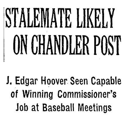 This day in baseball: Commissioner Hoover?