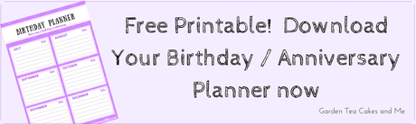 Birthday Planner Organiser Printable Free Download organizer