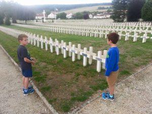 A new generation is introduced to the destruction of Verdun at one of many cemeteries in Verdun. 