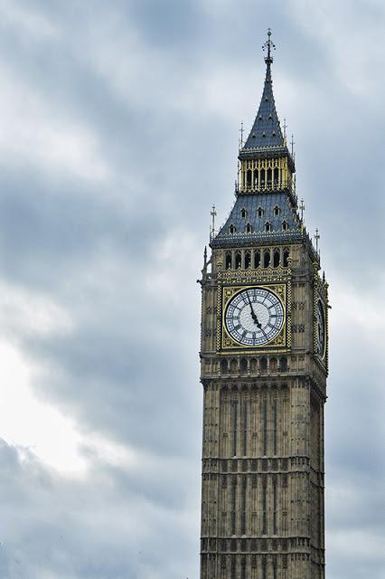 Clock Tower that Holds Big Ben  (two double Decker busses can fit side by side through that clock face!)