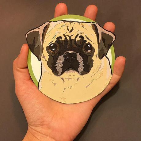 Custom Paper Pet Portrait - Pug Custom Paper Pet Portrait - Pug