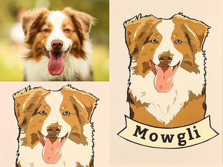 Custom Paper Pet Portrait - Mowgli Custom Paper Pet Portrait - Mowgli