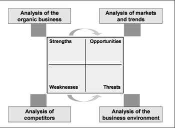English: Figure 10: SWOT-Analysis of the organ... English: Figure 10: SWOT-Analysis of the organ...