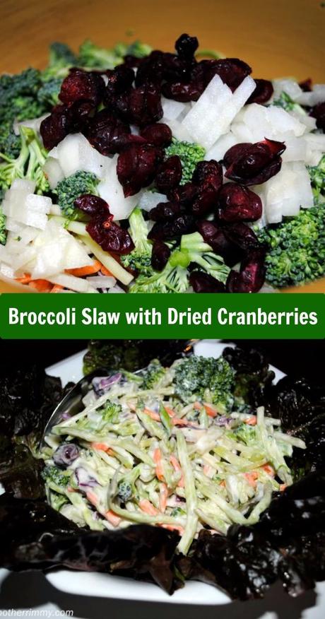 Broccoli Slaw with Dried Cranberries and a Sweet and Spicy Honey Dijon Dressing Broccoli Slaw with Dried Cranberries and a Sweet and Spicy Honey Dijon Dressing