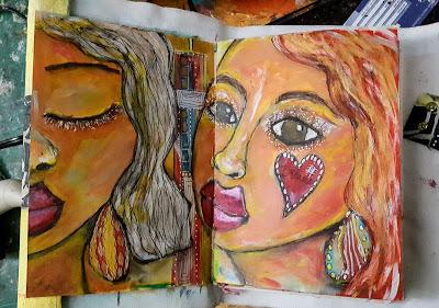 One BADASS Art Journal Workshop - Journal Pages  - Week 1 and 2