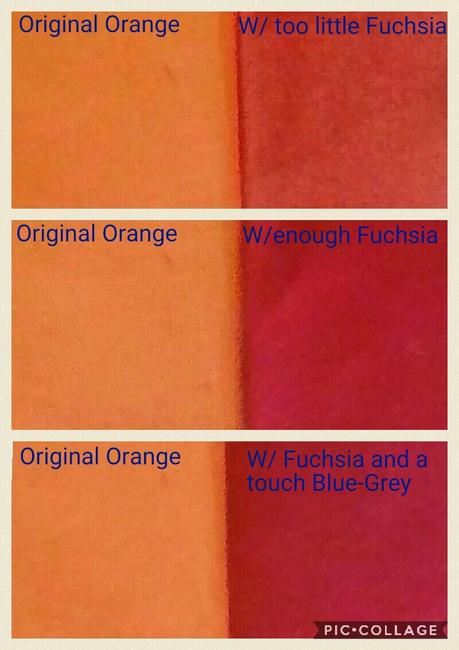 How to overdye orange to a cool red