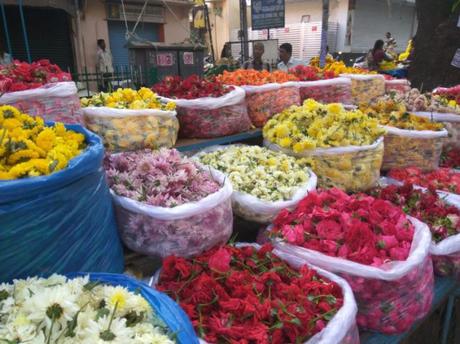 Well stocked flower markets typical of the festive season